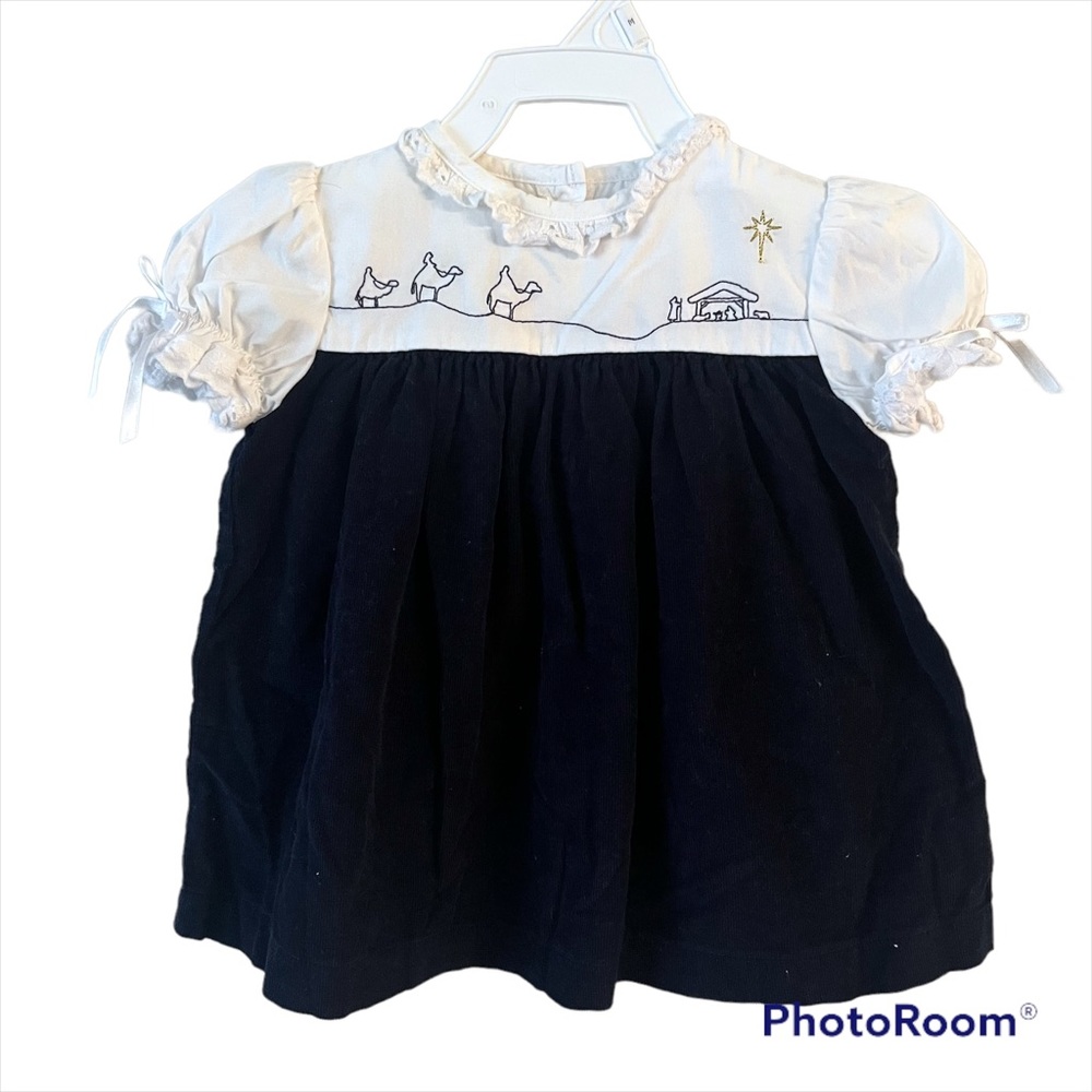 Christmas Nativity Navy Cord Dress